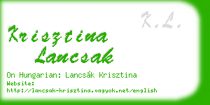 krisztina lancsak business card